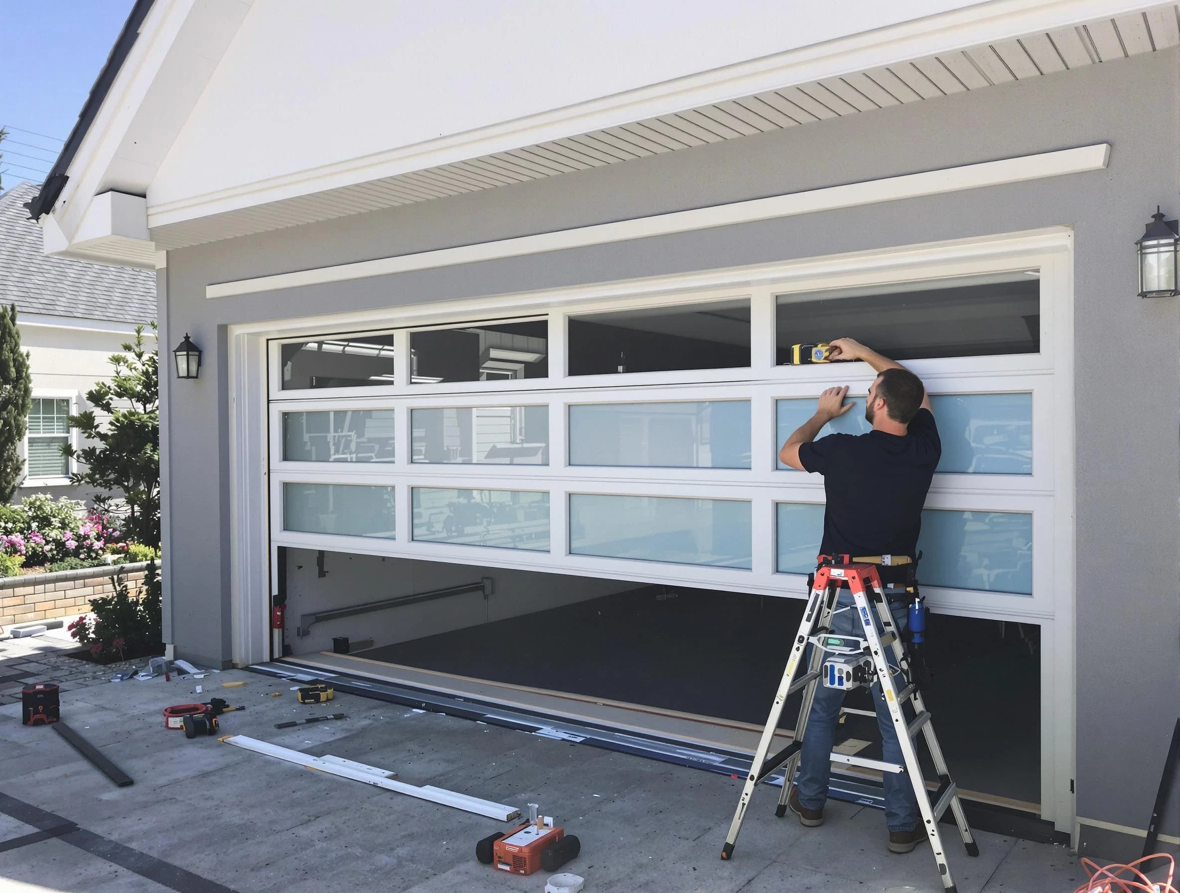 Midwest City Garage Door Repair team performing garage door replacement in Midwest City
