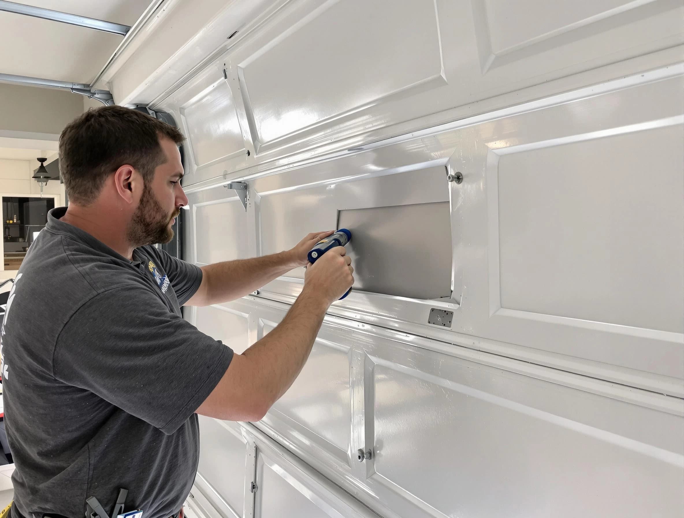 Garage door panel repair by Midwest City Garage Door Repair in Midwest City