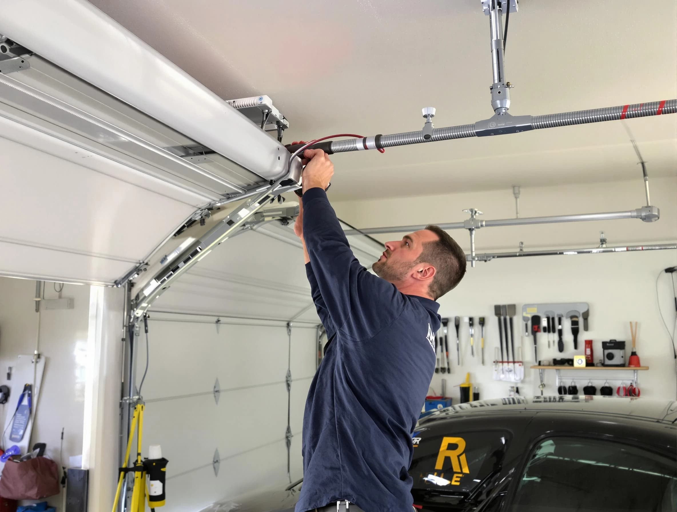 Midwest City Garage Door Repair technician performing garage door cable repair in Midwest City