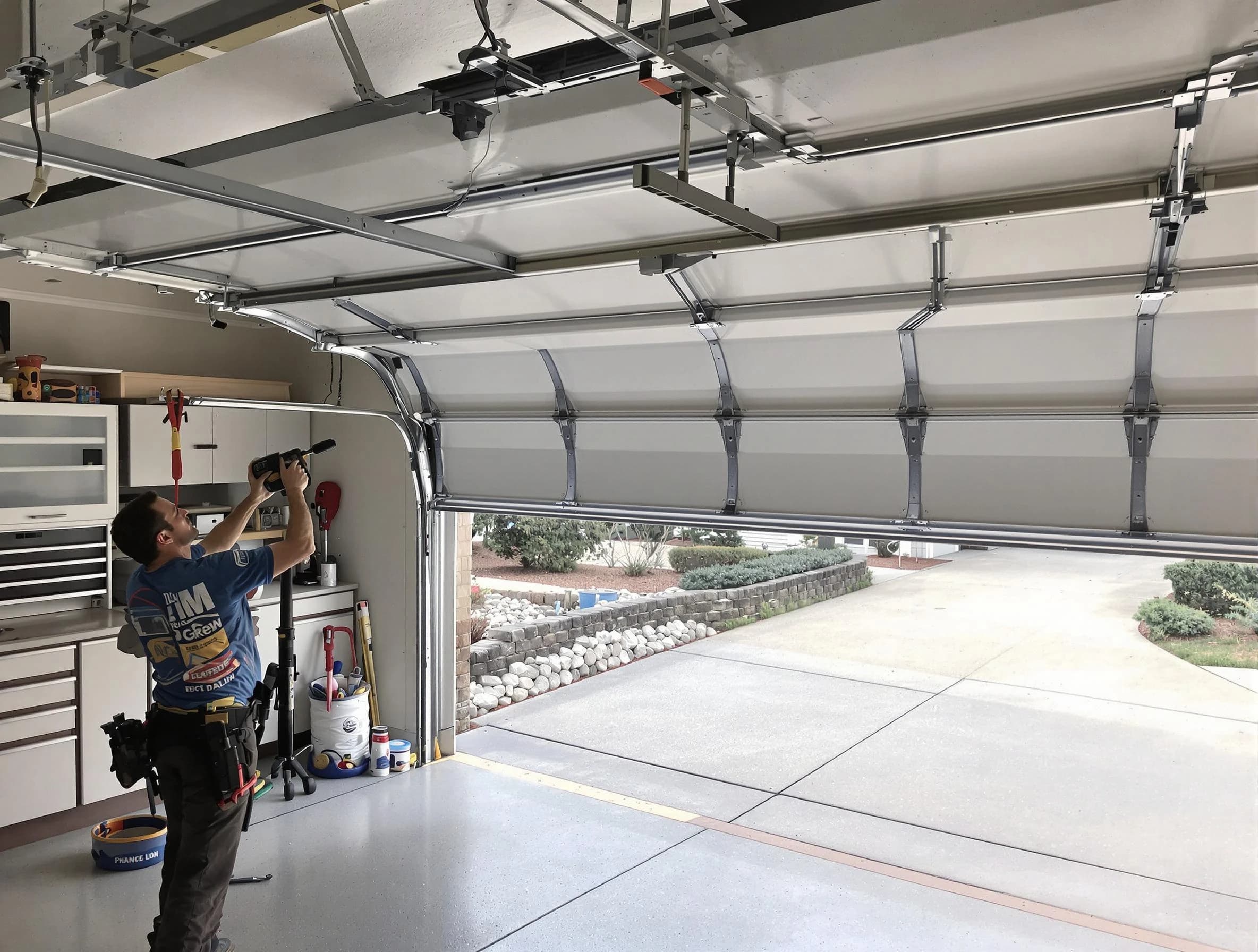Garage door track repair service by Midwest City Garage Door Repair in Midwest City