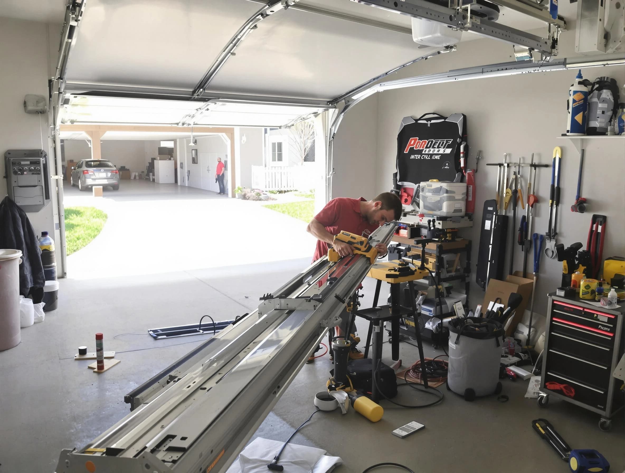 Midwest City Garage Door Repair expert performing track repair in Midwest City