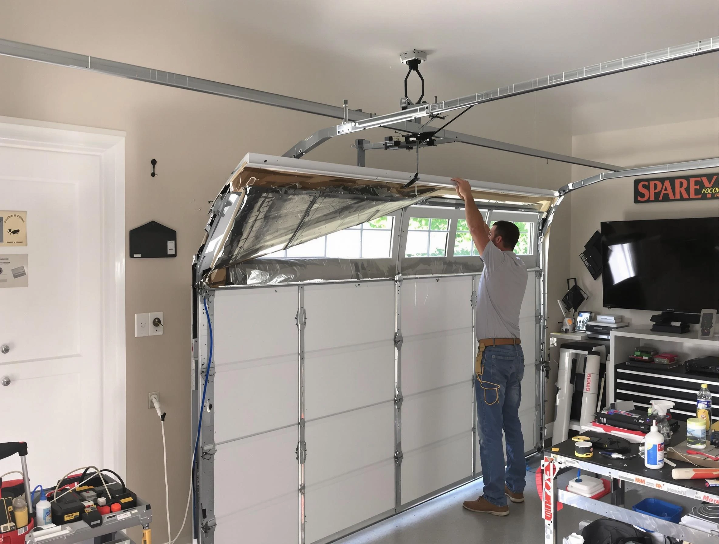 Garage door section replacement by Midwest City Garage Door Repair in Midwest City