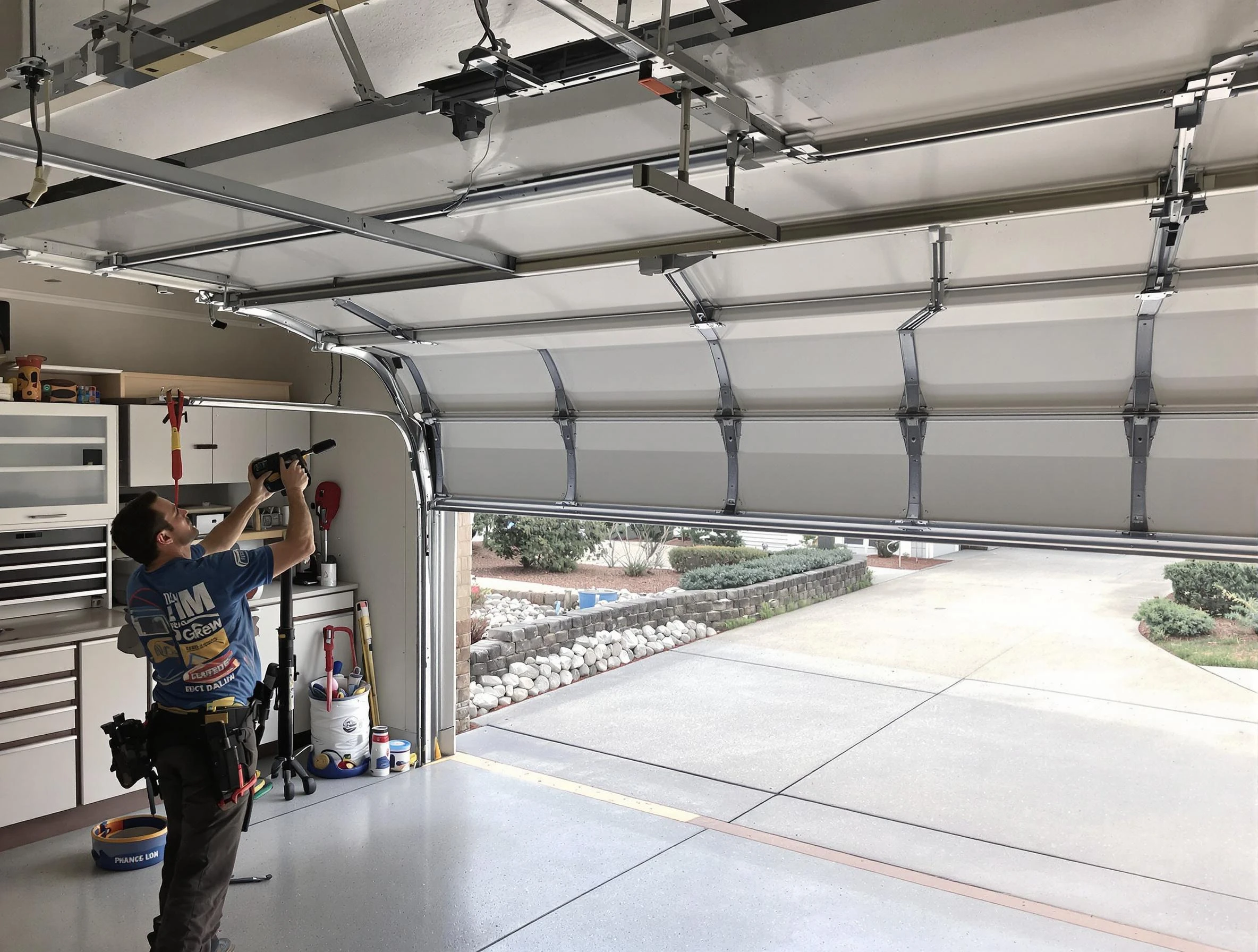 Garage door track repair service by Midwest City Garage Door Repair in Midwest City
